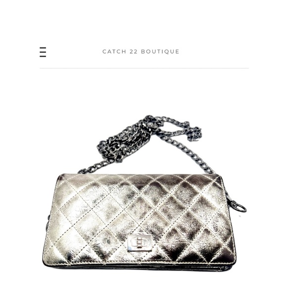 Chanel Metallic Silver Quilted Leather 2.55 Reissue L Yen Continental WOC - Picture 2 of 10